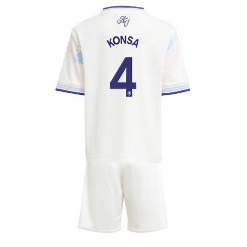 Maglia Calcio Aston Villa Ezri Konsa #4 Terza Divisa Bambino 2025-26 Manica Corta (+ pantaloncini)